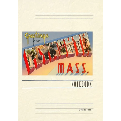 Vintage Lined Notebook Greetings from Plymouth, Mass. - Paperback