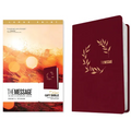 The Message Deluxe Gift Bible, Large Print (Leather-Look, Cranberry Laurels): The Bible in Contemporary Language - Imitation Leather