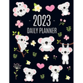 Koala Planner 2023: Australian Outback Animal Agenda: January-December Pretty Pink Butterflies & Yellow Flowers Monthly Scheduler For Work or Office - Paperback