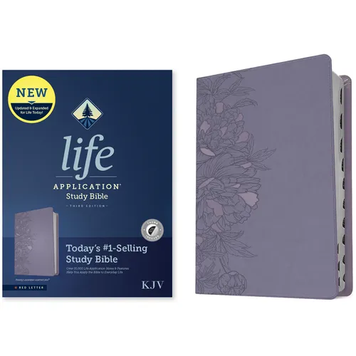 KJV Life Application Study Bible, Third Edition (Leatherlike, Peony Lavender, Indexed, Red Letter) - Imitation Leather