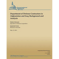 Department of Defense Contractors in Afghanistan and Iraq: Background and Analysis - Paperback