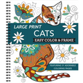Large Print Easy Color & Frame - Cats (Stress Free Coloring Book) - Spiral