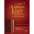 Biblia de Estudio del Diario Vivir Rvr60, Letra Grande (Letra Roja, Sentipiel, Café/Café Claro, Índice) - Imitation Leather