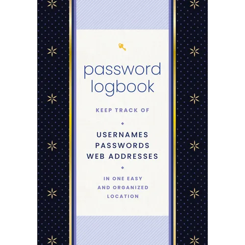 Password Logbook (Black & Gold): Keep Track of Usernames, Passwords, Web Addresses in One Easy and Organized Location - Hardcover