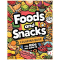 Food and Snacks Cute & Easy Coloring Book: +60 Fun & Simple Bold Designs For Adults & Kids - Paperback