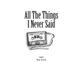 All The Things I Never Said - Paperback