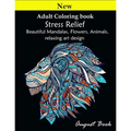 Adult Coloring book: Stress Relief Beautiful Mandalas, Flowers, Animals, relaxing art design - Paperback