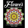 Flower Mandalas at Midnight Vol.2: Black pages Adult coloring books Design Art Color Therapy - Paperback