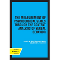 The Measurement of Psychological States Through the Content Analysis of Verbal Behavior - Paperback